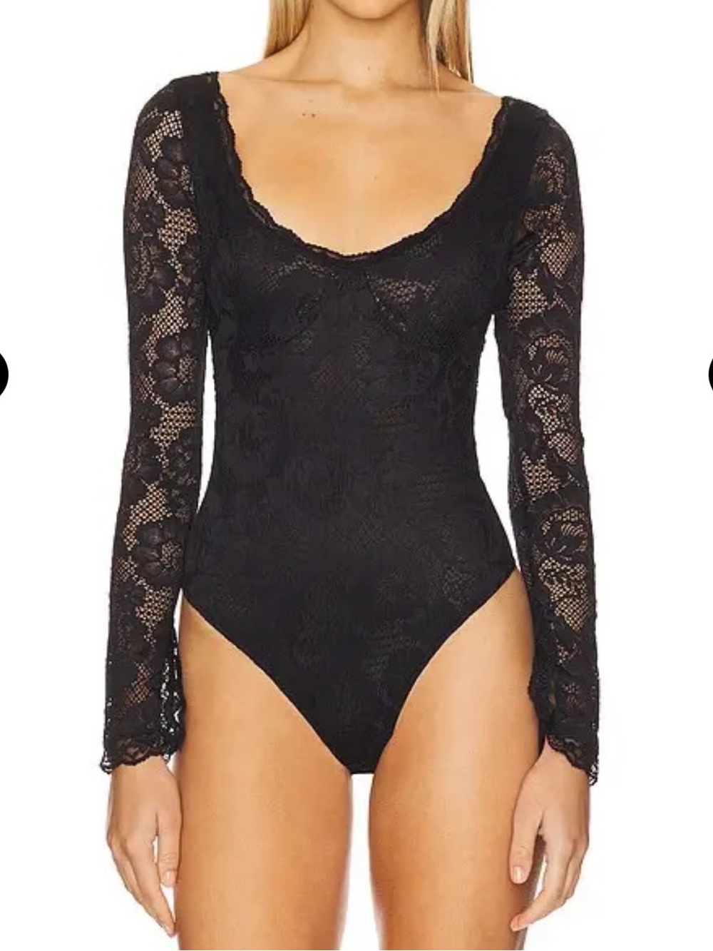 Intimately Free People Perfectly Fine Long Sleeve Lace Bodysuit